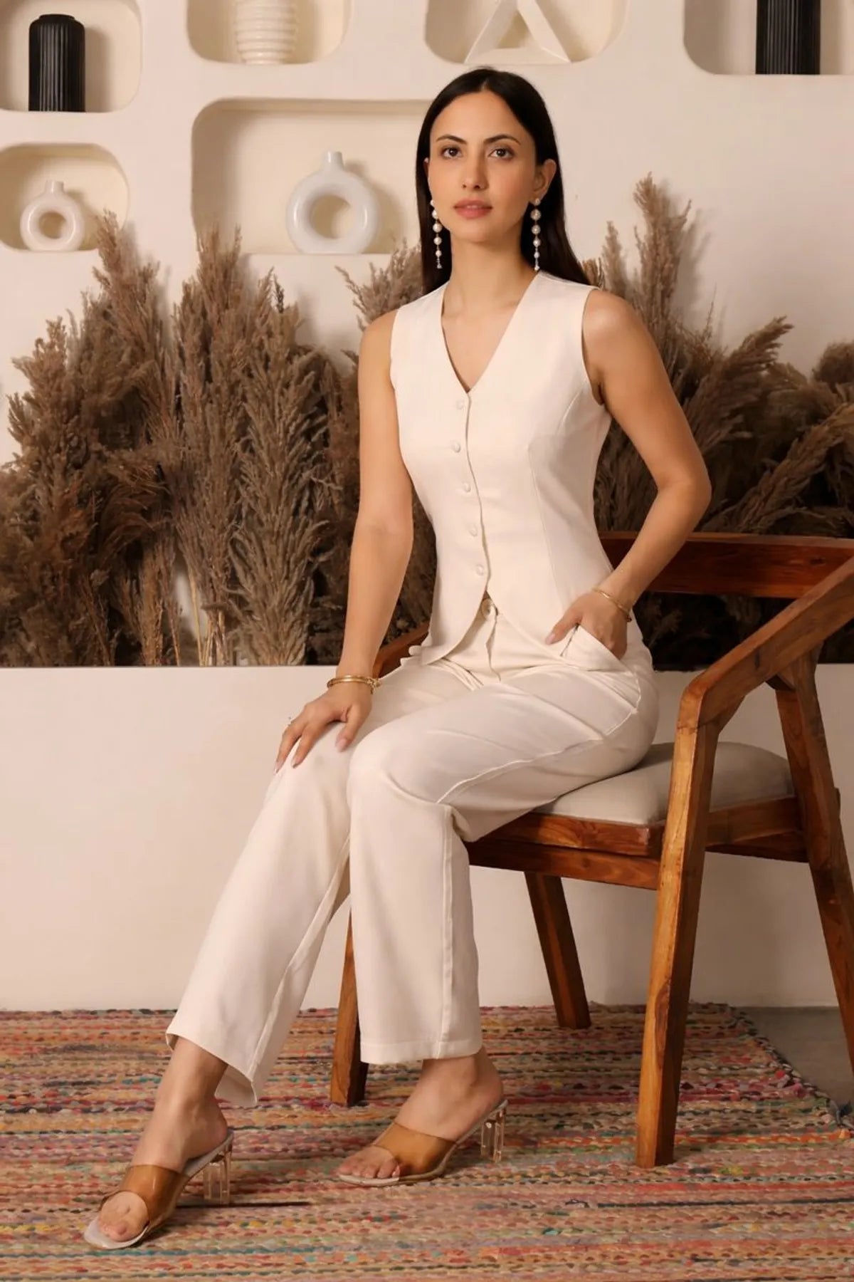 Ivory Aura Waistcoat Co-ord Set