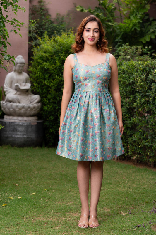 Mint Blossom Fit & Flare Dress