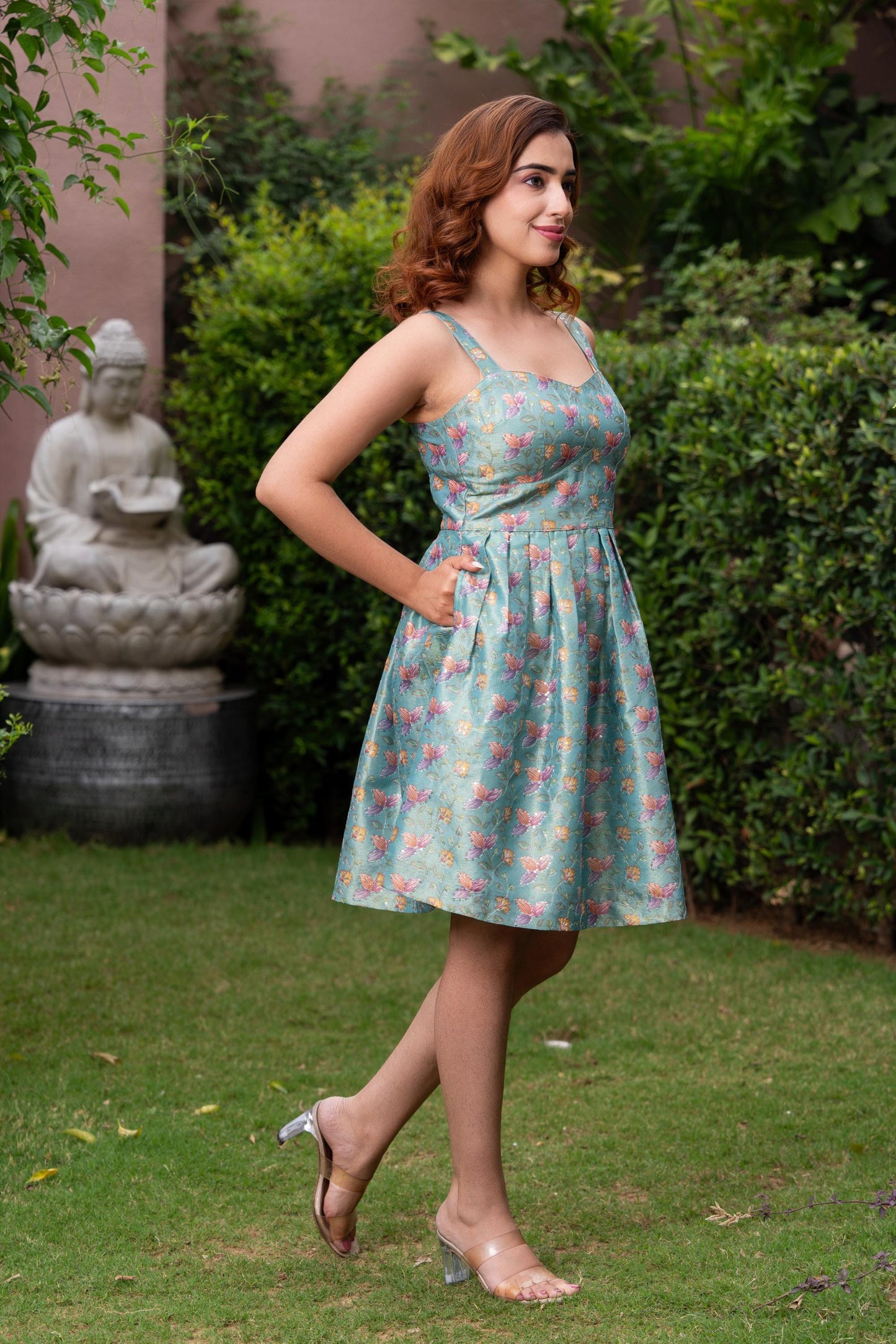 Mint Blossom Fit & Flare Dress