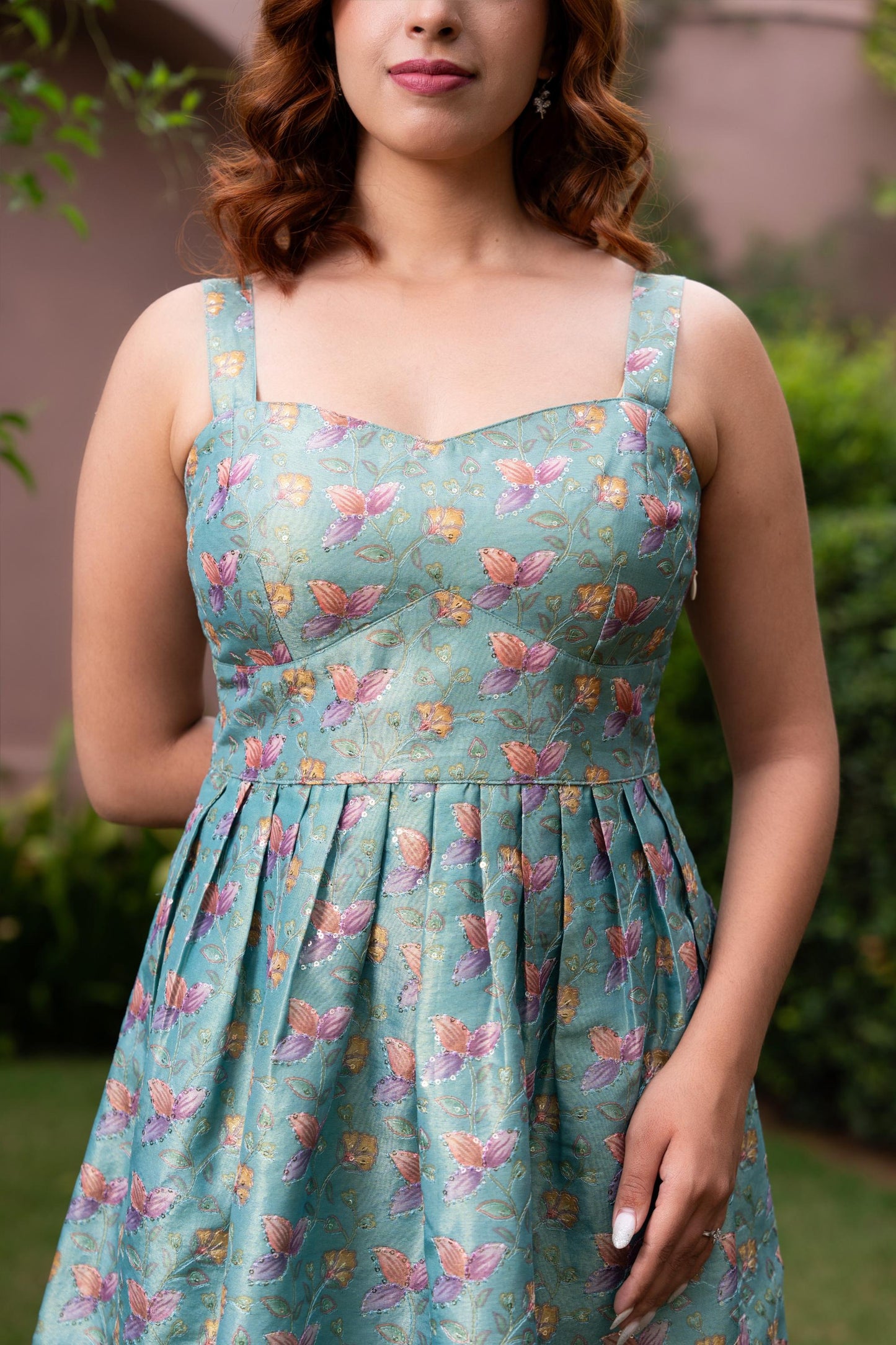 Mint Blossom Fit & Flare Dress