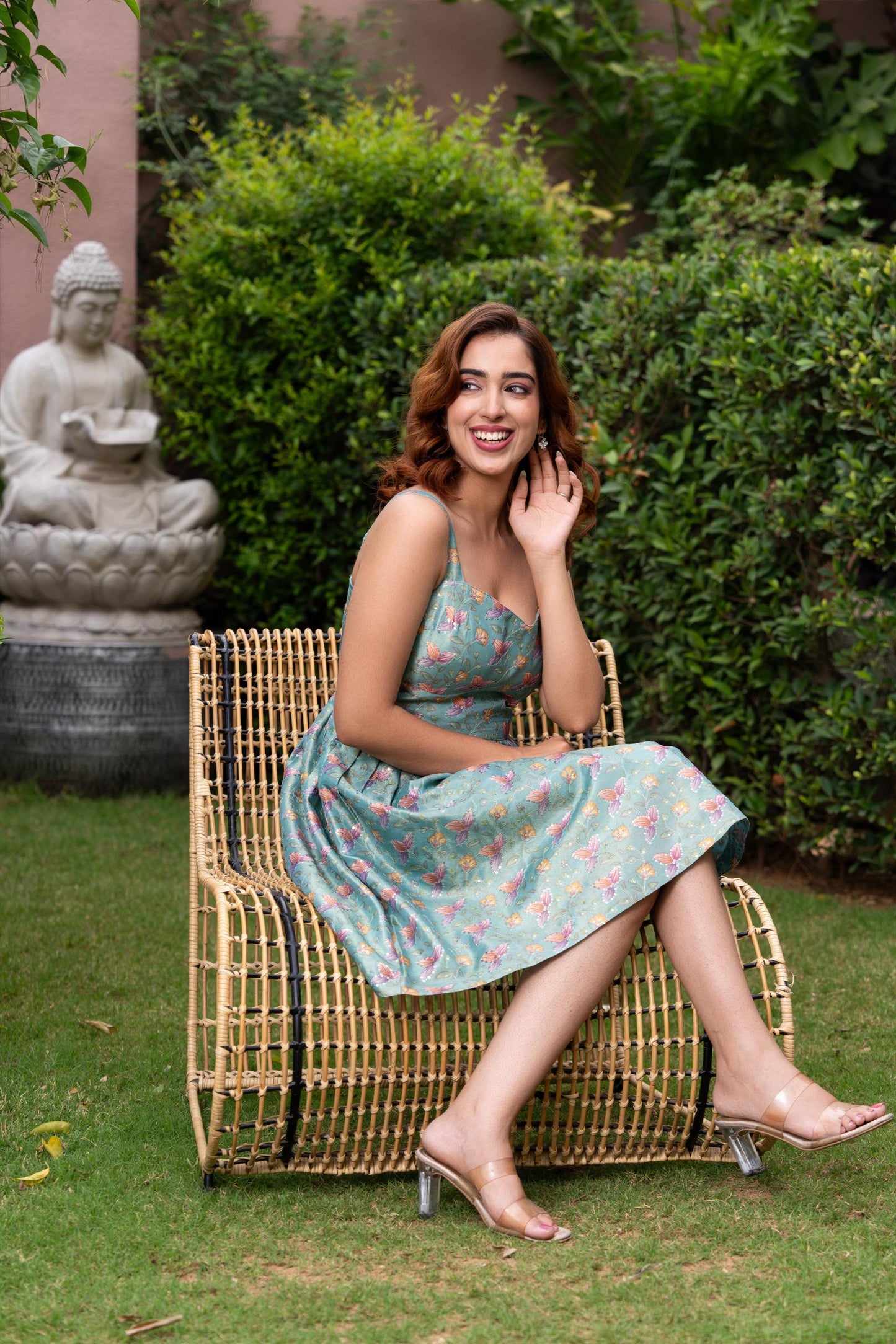 Mint Blossom Fit & Flare Dress