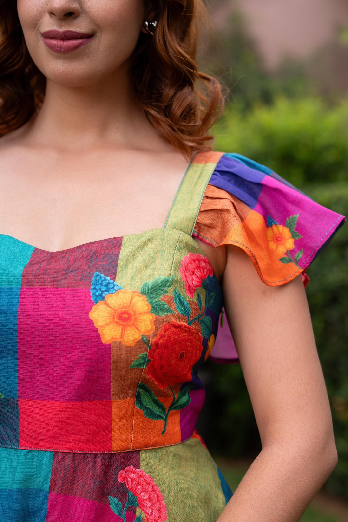 Rainbow Bloom Midi Dress