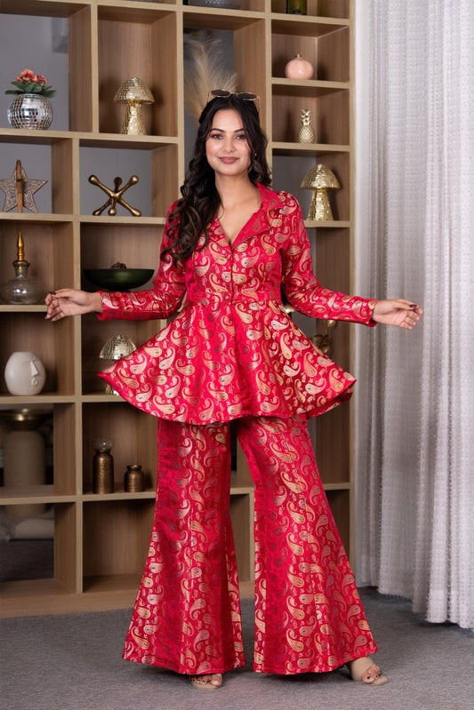 Pink Premium Brocade Co-ord Set