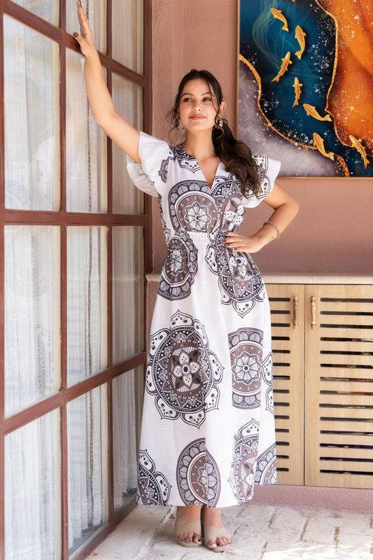 Azure Muse Midi Dress