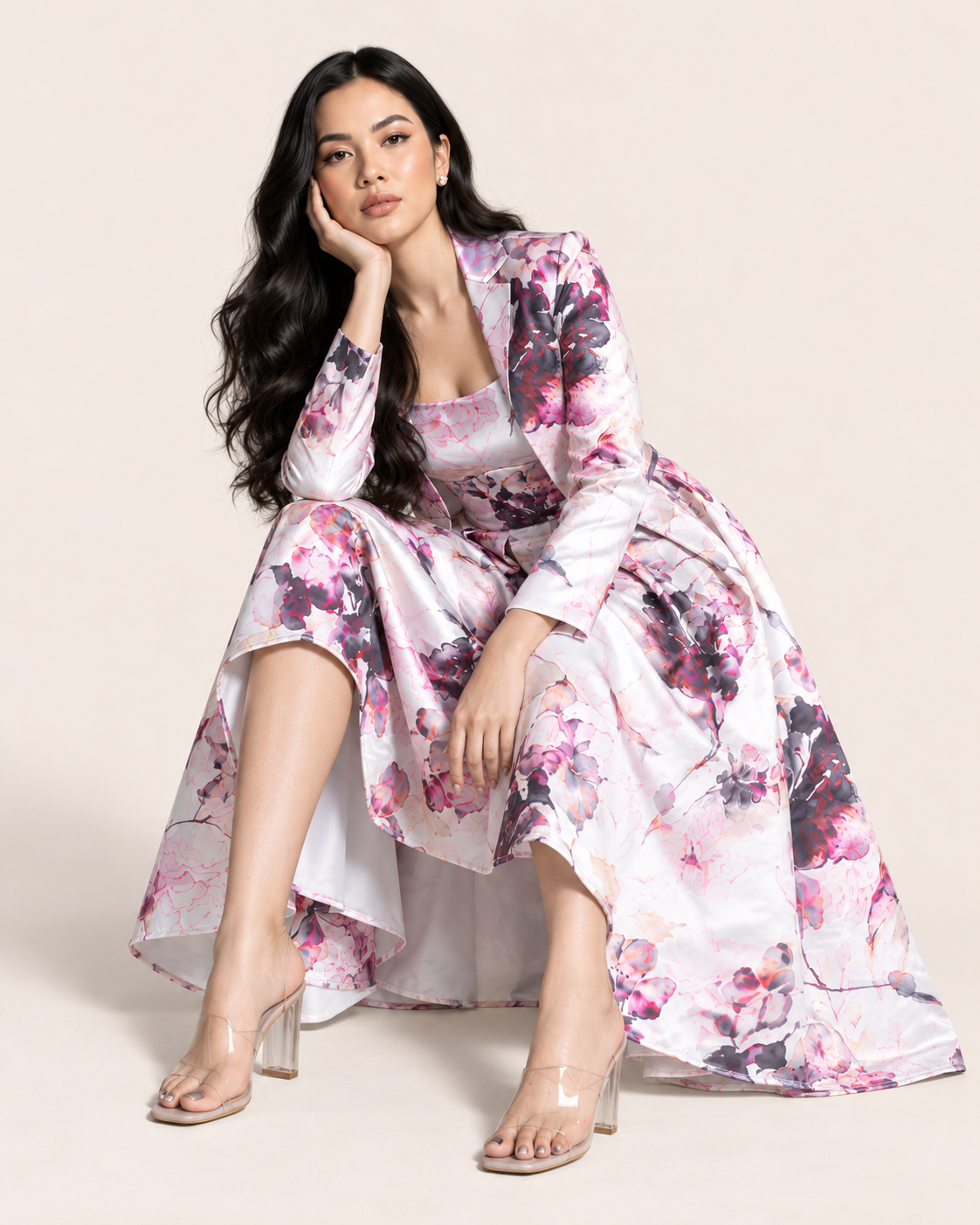 Rosy Aura Jacket Style Dress