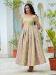 Pastel Bloom Jacquard Fit & Flare Dress | Premium Festive Wear | Thread Thesis