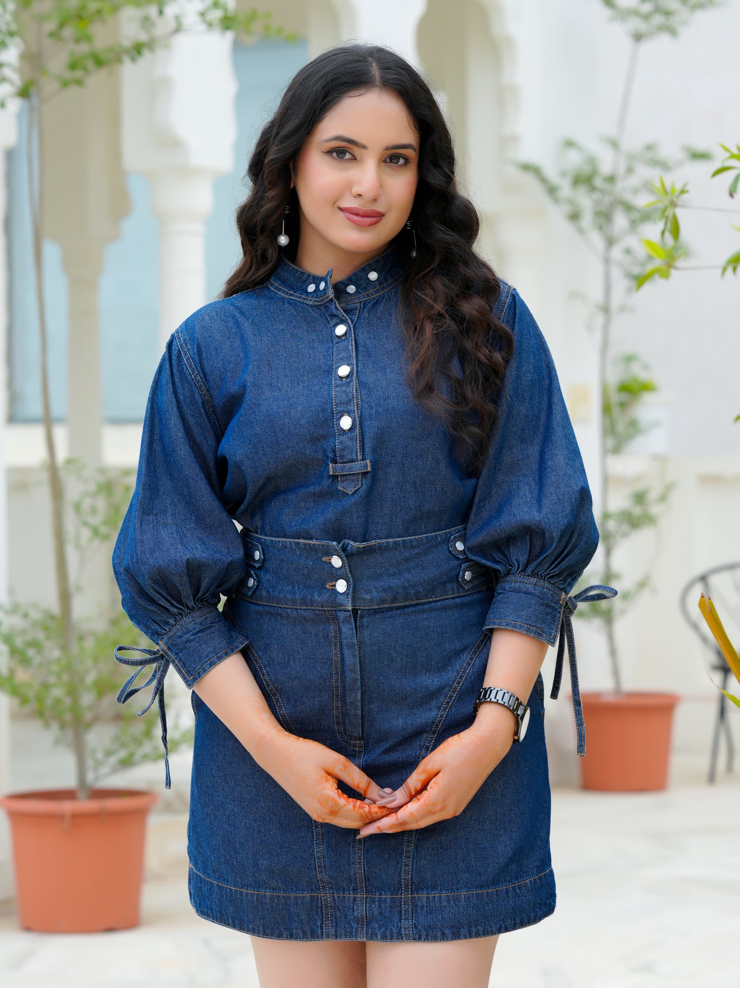 Indigo Denim Shirt Dress