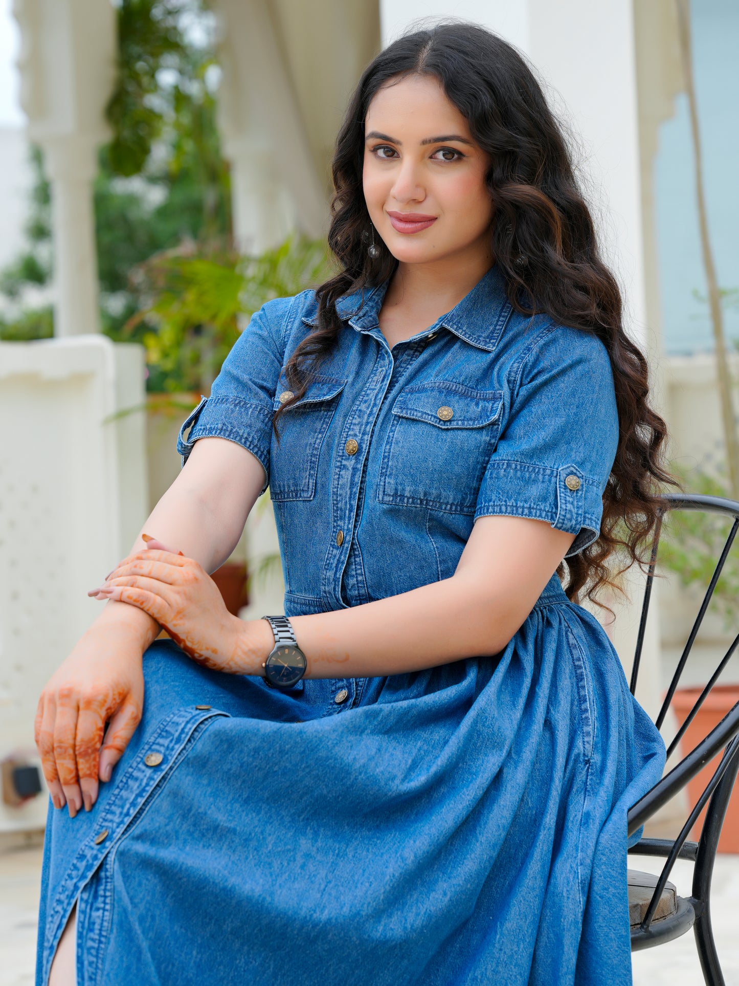 Denim Shirt Maxi Dress