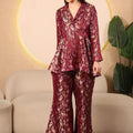Wine Royale Paisley Brocade Co-ord Set