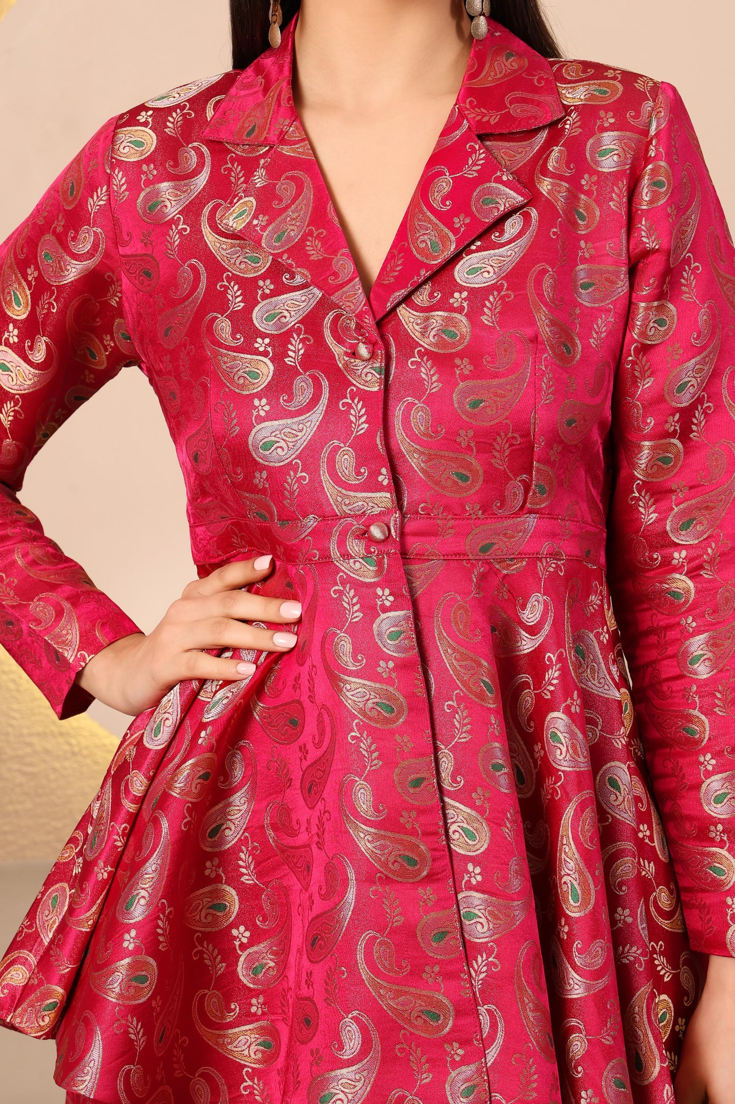 Pink Premium Brocade Co-ord Set