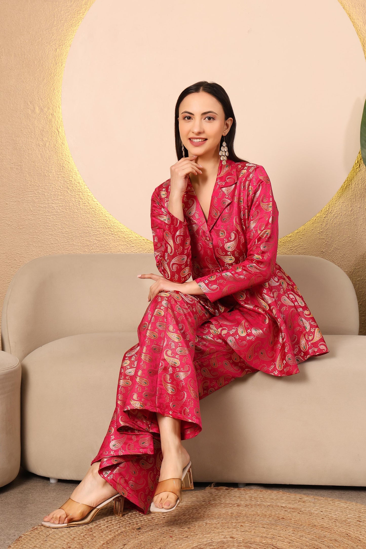 Pink Premium Brocade Co-ord Set