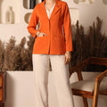 Rust Orange Blazer With Ivory Co-ord Set