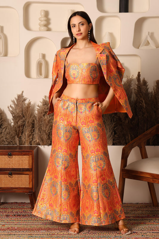 Sunset Gold Brocade Co-ord Set